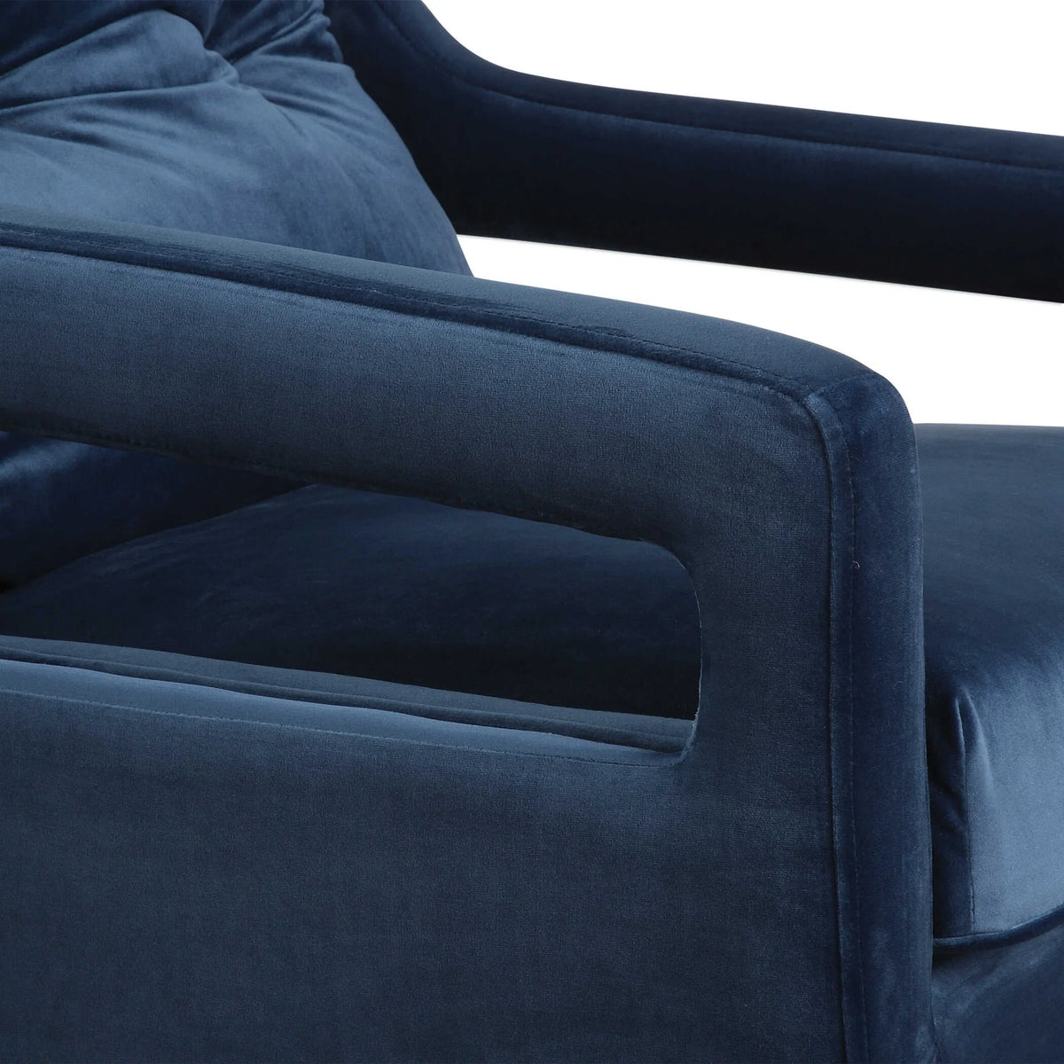Ink Blue Velvet Armchair