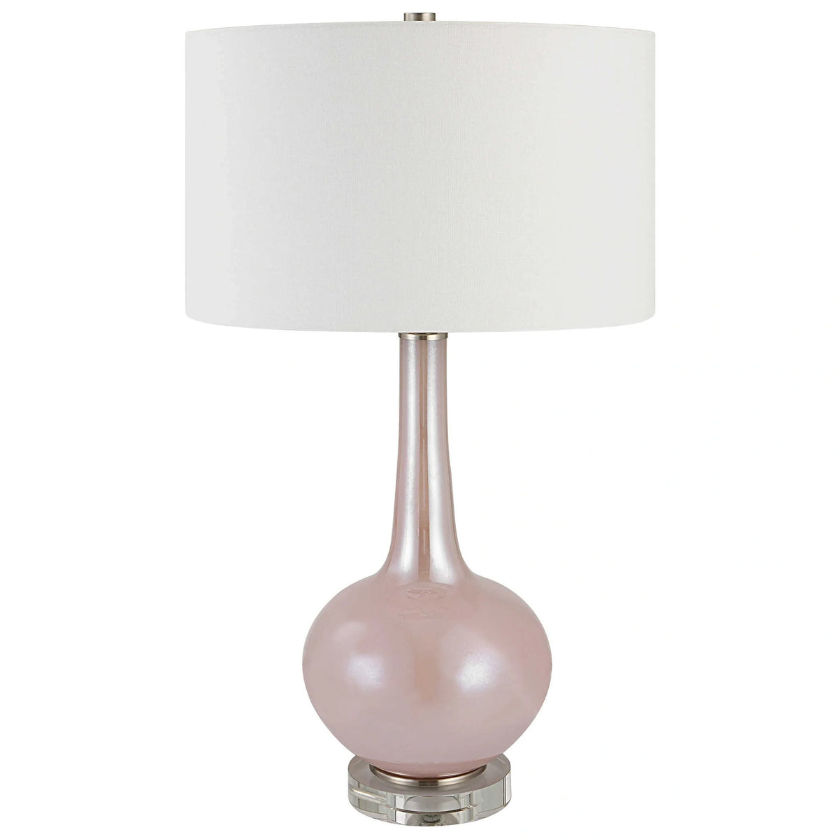Blush Pink Glass Table Lamp