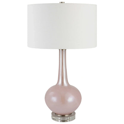 Blush Pink Glass Table Lamp