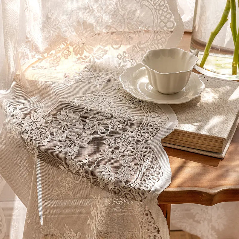 Lace Room Curtains - Adjustable Privacy Screen & Partition for a Home Decor