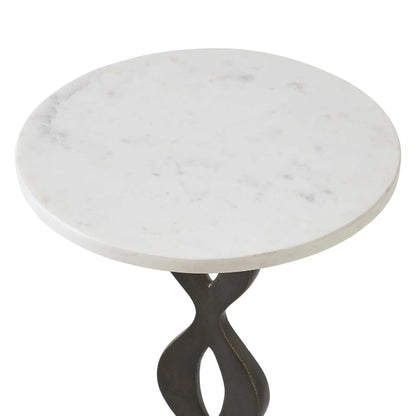 White Marble Drink Table