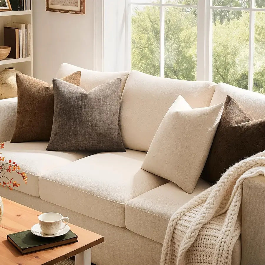 4Pcs Chenille Textured Throw Pillow Covers