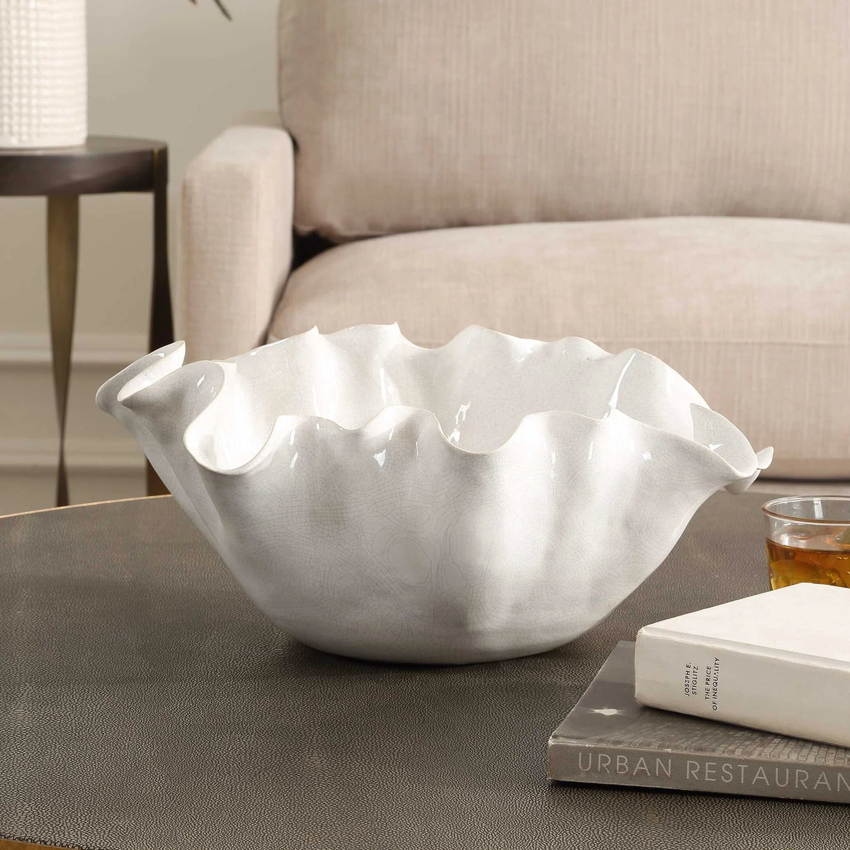 Ruffled Ceramic Bowl