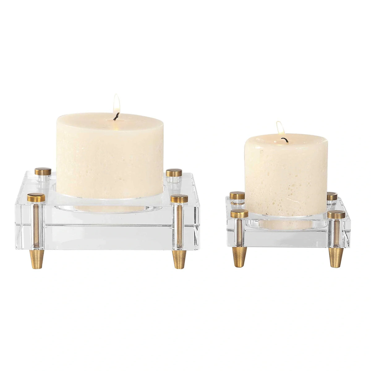 Crystal Block Candleholders Set/2