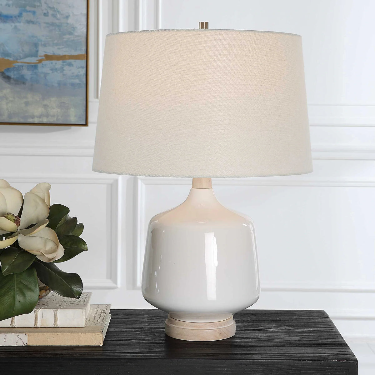 Gloss White Ceramic Table Lamp