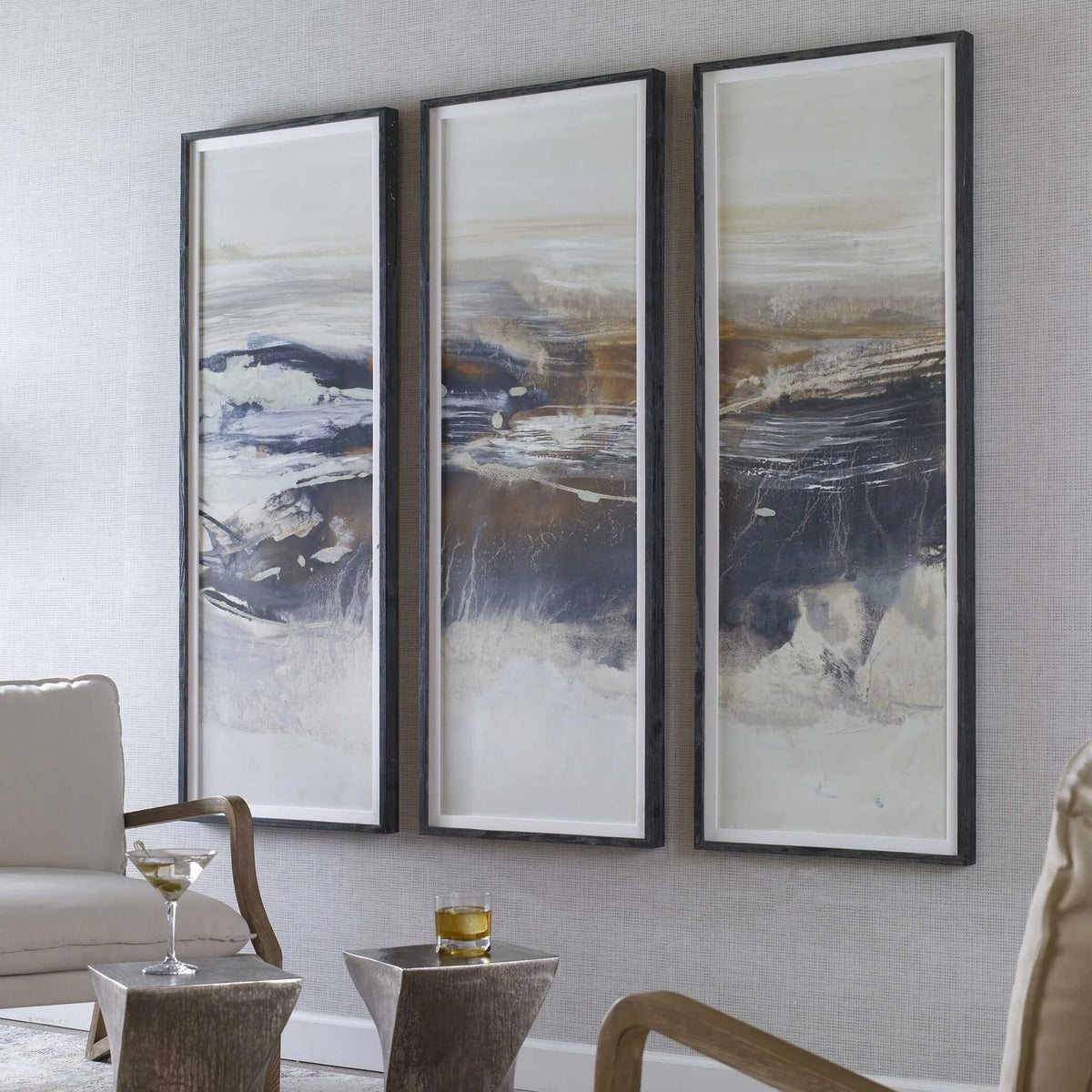 Abstract Framed Prints, Set of 3
