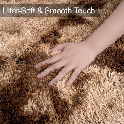 Imperial Homeware Modern Tie Dye Shaggy Rug - Soft, Anti-Skid, and Fluffy for Comfort in Your Living Room or Bedroom