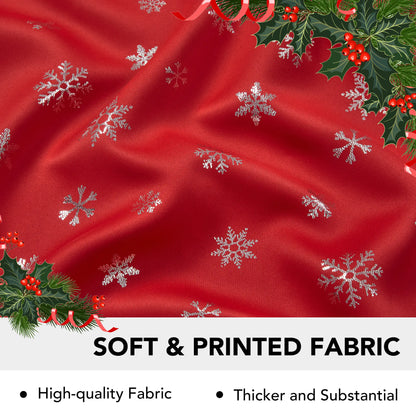 Deconovo's Red Snowflake Blackout Curtain Set – 2 Thermal Insulated Drapes for a Holiday Ambiance in Bedroom & Living Room