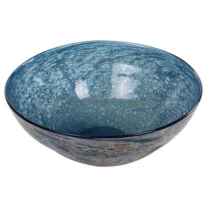 Aqua Blown Glass Bowl