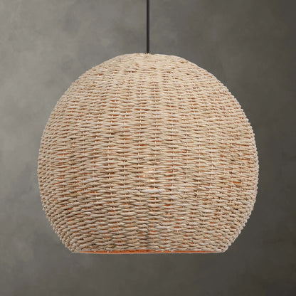 Woven Seagrass Dome Pendant