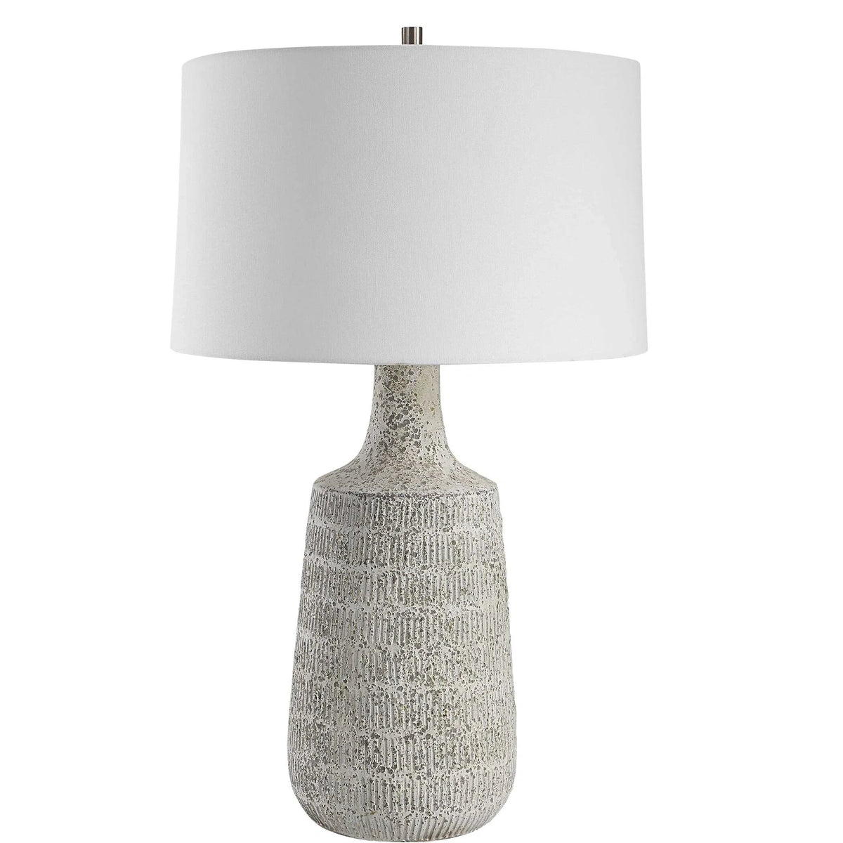 Mottled Gray Ceramic Table Lamp