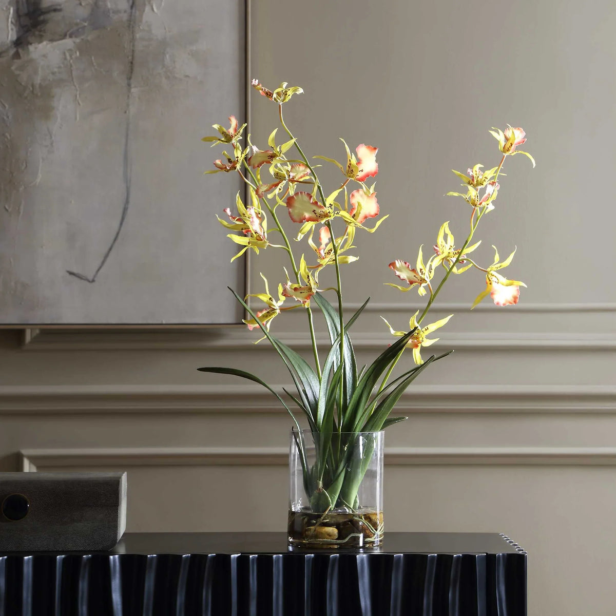 Orchid Glass Vase Arrangement
