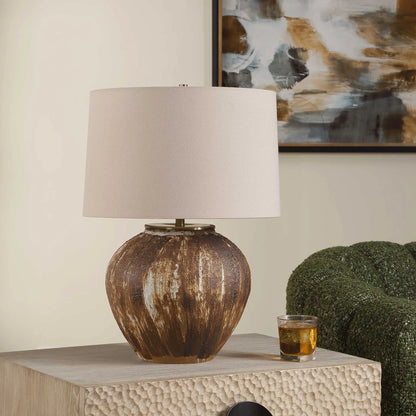Textured Brown Table Lamp