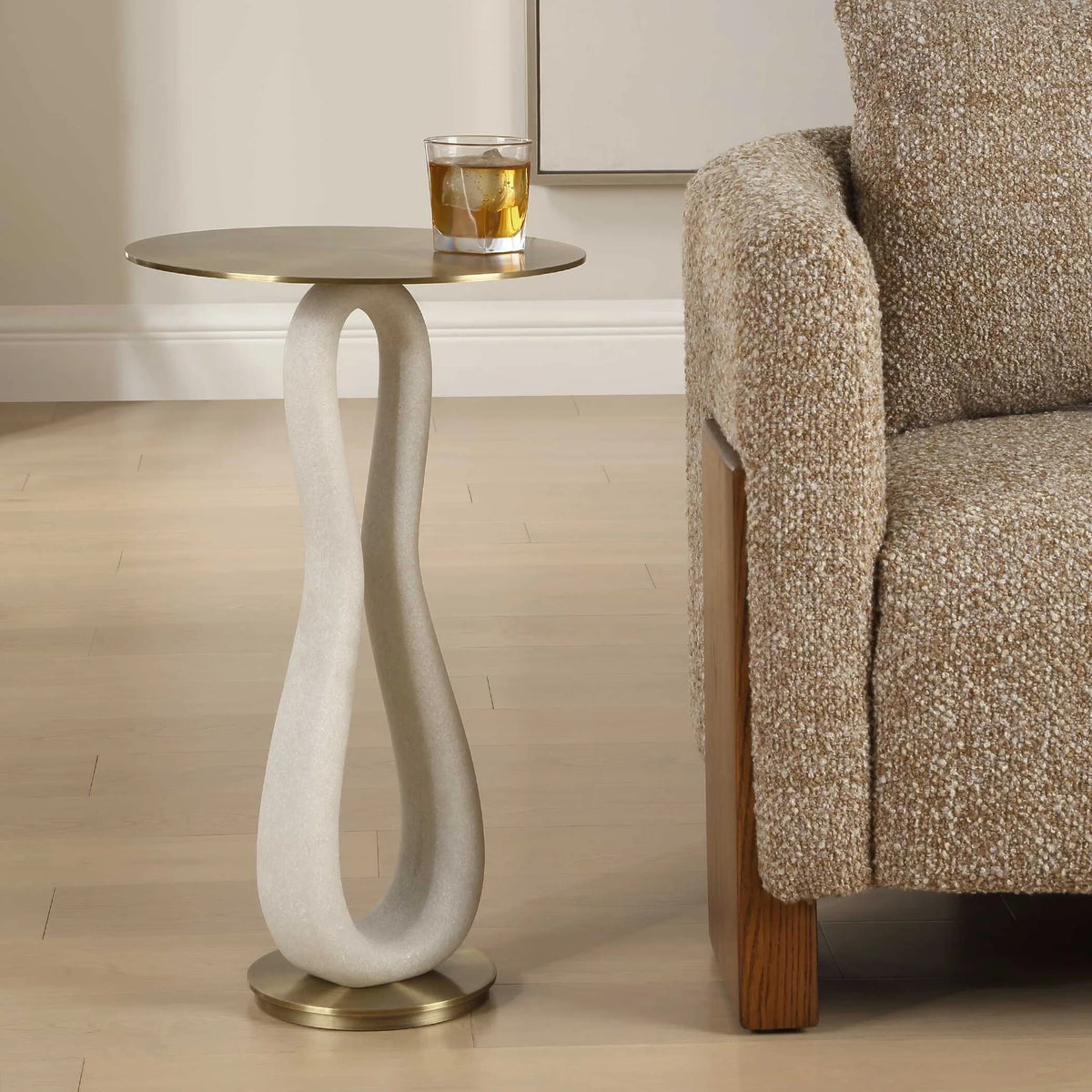 Modern Brass Accent Table