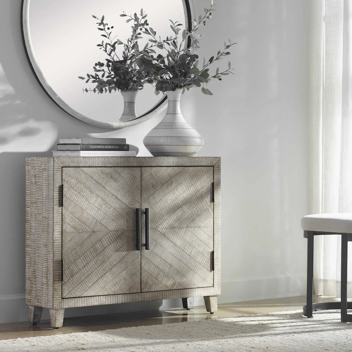 White Washed Accent Cabinet