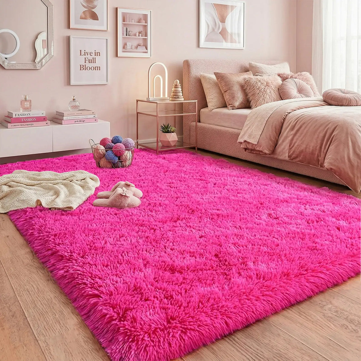 Black Soft Fluffy Shag Area Rug