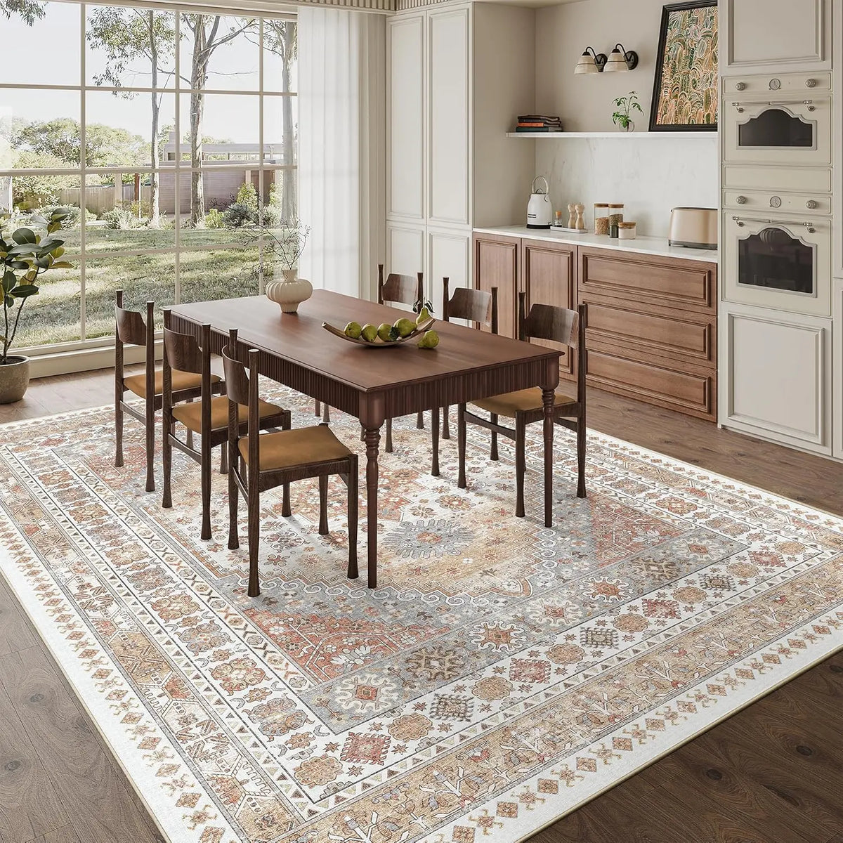 Art&Tuft Vintage Anti-Dust Area Rug - Large, Non-Slip, Machine Washable, and Stain-Resistant for Indoor Living