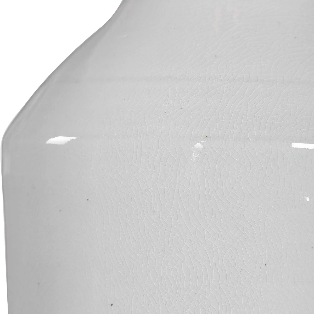 White Crackle Table Lamp