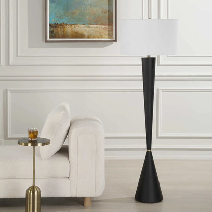 Black Tapered Floor Lamp