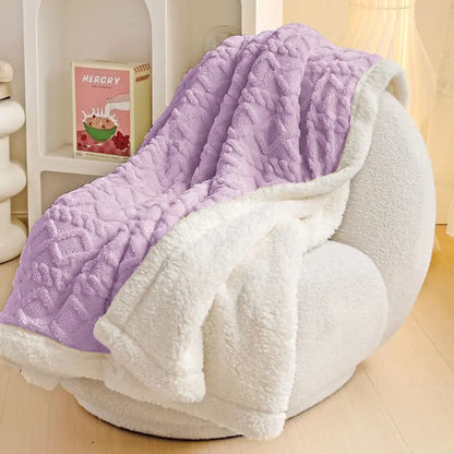 Sherpa Fleece Outdoor Throw Blanket - Soft Texture Fleece Fabric Polyester Fiber Solid Colors, Cozy Couch & Bed Blanket for Camping, Travel, Home, Feel Cosy