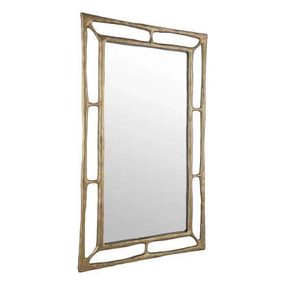 Hammered Brass Rectangle Mirror