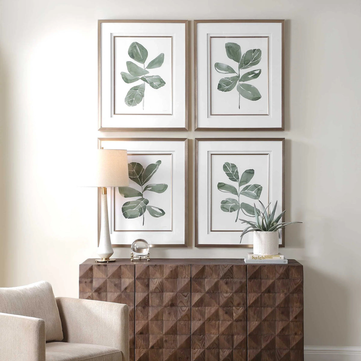 Fiddle Leaf Botanical Prints, Set of 4