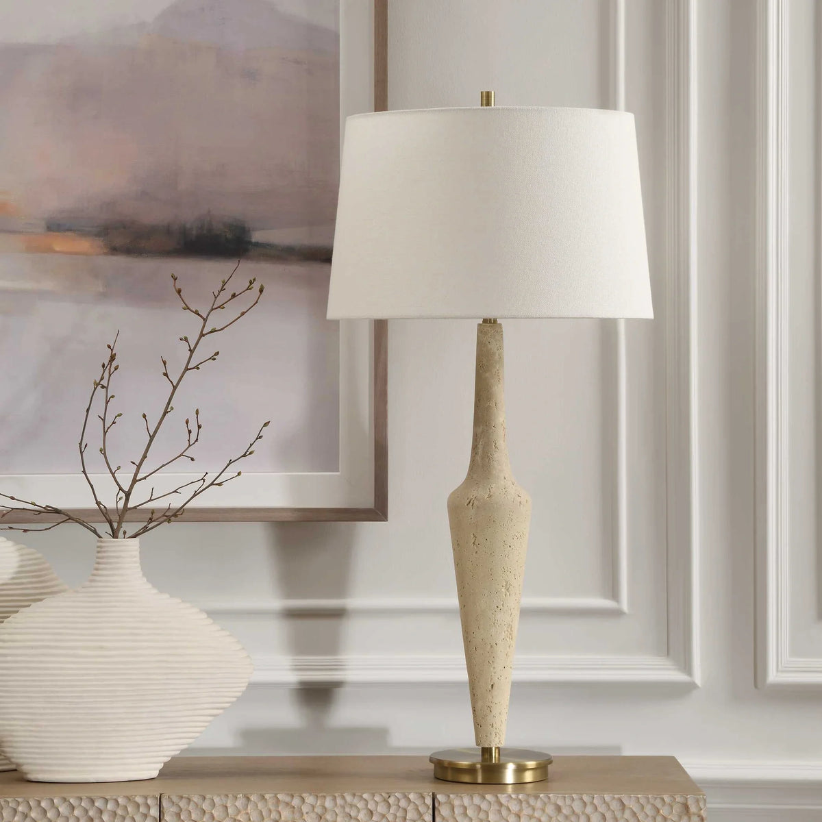 Travertine Table Lamp