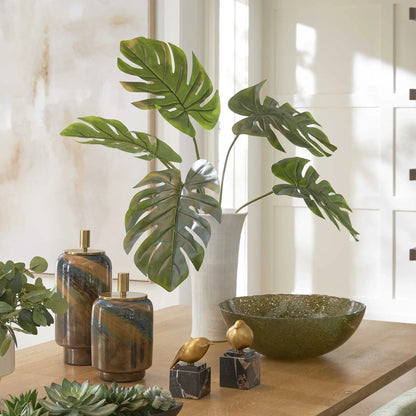 Monstera White Vase Centerpiece