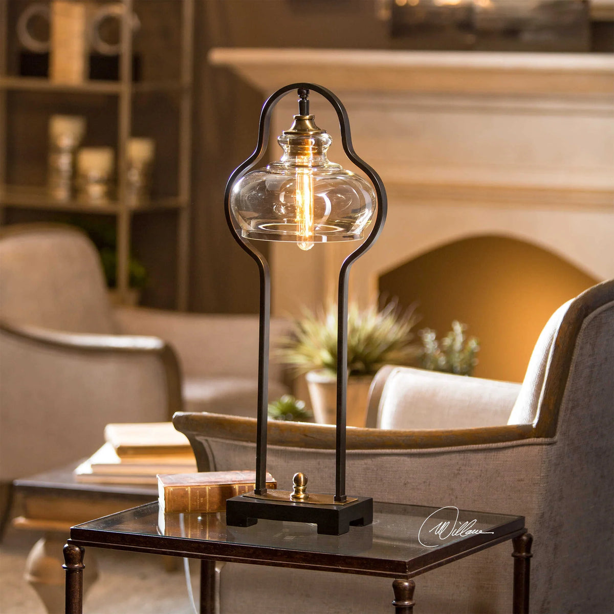 Aged Black Desk Lamp