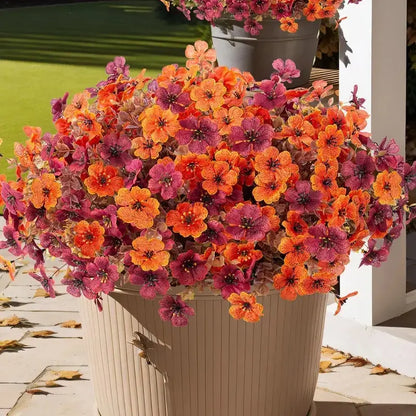 12-Pack Faux Floral Artificial Flowers - Decorative Silk Mums with Realistic Eucalyptus Leaf & Dried Eucalyptus Artificial Flowers