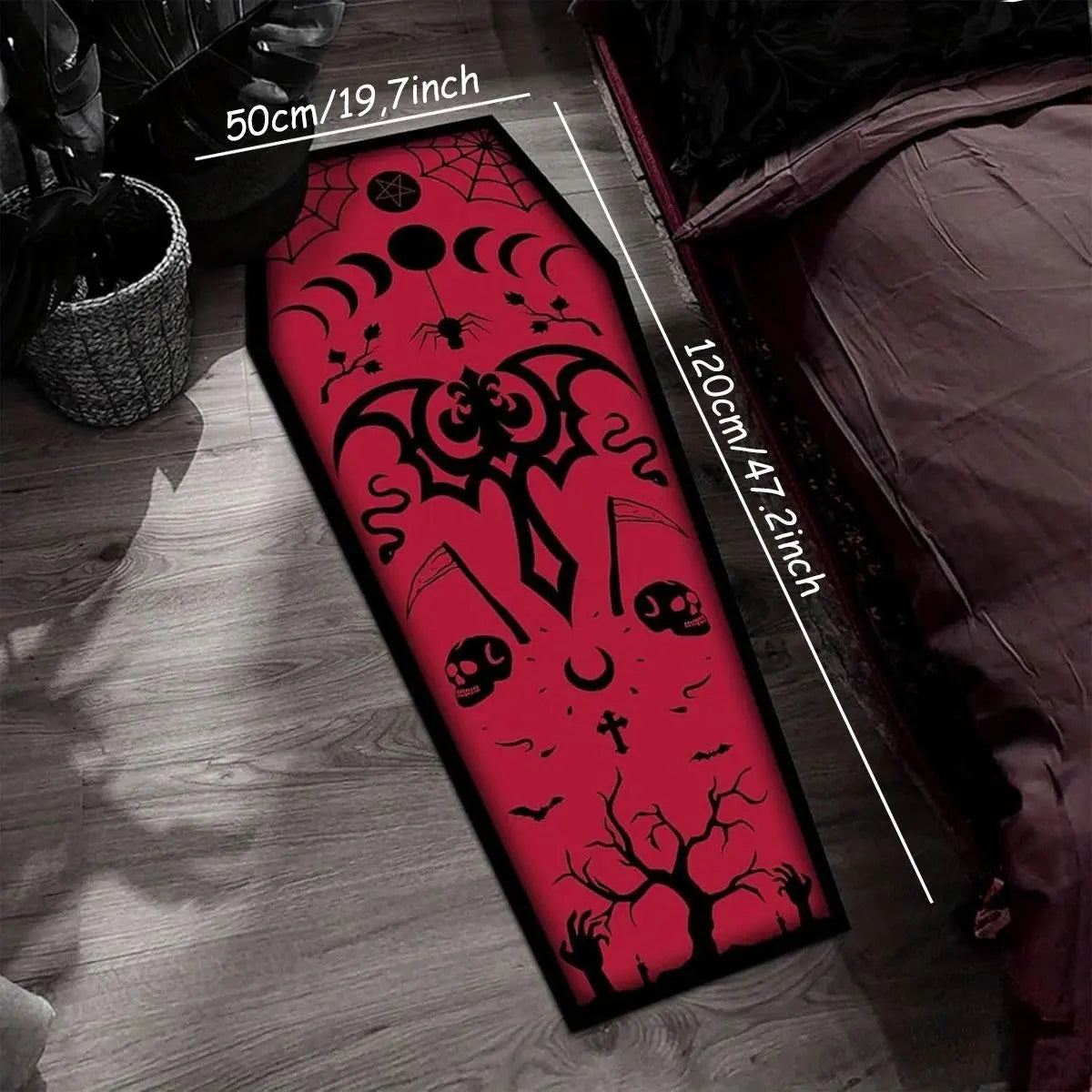 Gothic Skull Cross Pattern Floor Mat