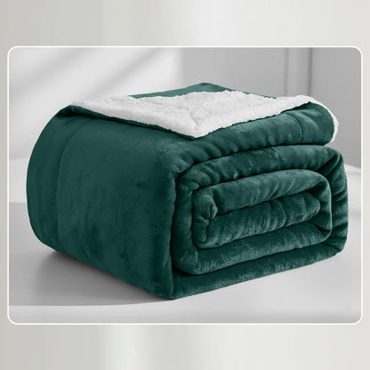 Soft Sherpa Fleece Throw Blankets - Dual-Layer Design with 230 GSM Fleece, 180 GSM Sherpa for Lightweight Warmth, Ideal for Relaxing Nights, Bed Layering; Available in Twin, Queen, King, Throw Sizes