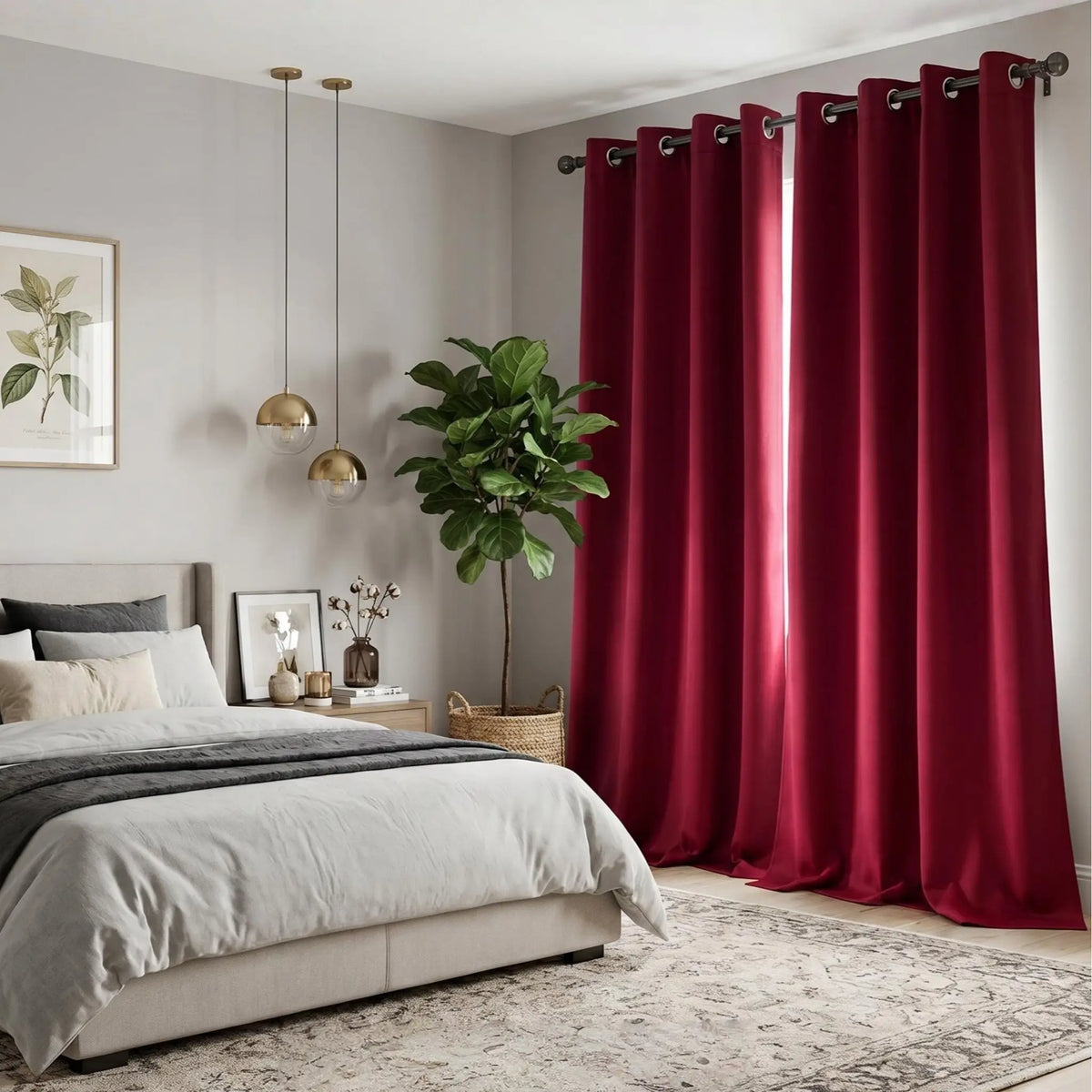 2-Panel 52"x84" Grommet Blackout Curtains - Thermal Insulated, Noise Reducing Drapes for Comfort in Your Bedroom or Living Room