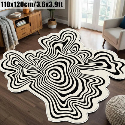 Modern Asymmetrical Luxury Striped Carpet