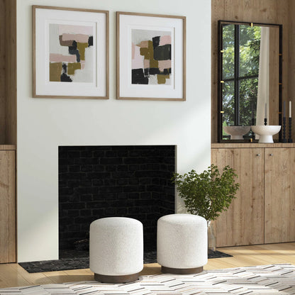 Ivory Boucle Ottoman