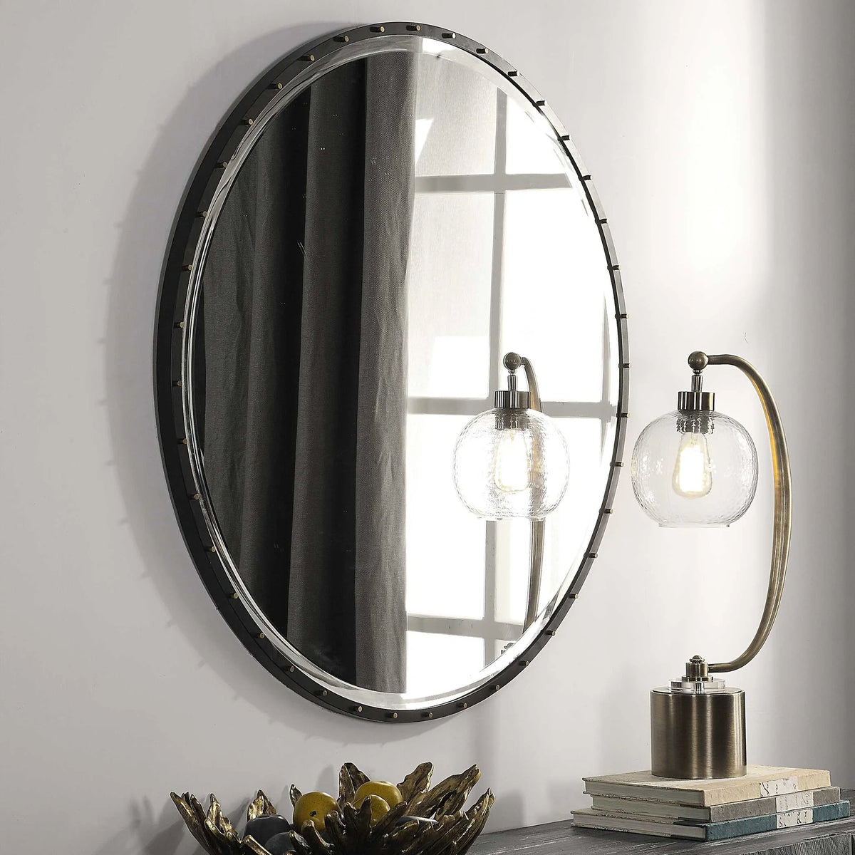 Industrial Round Mirror