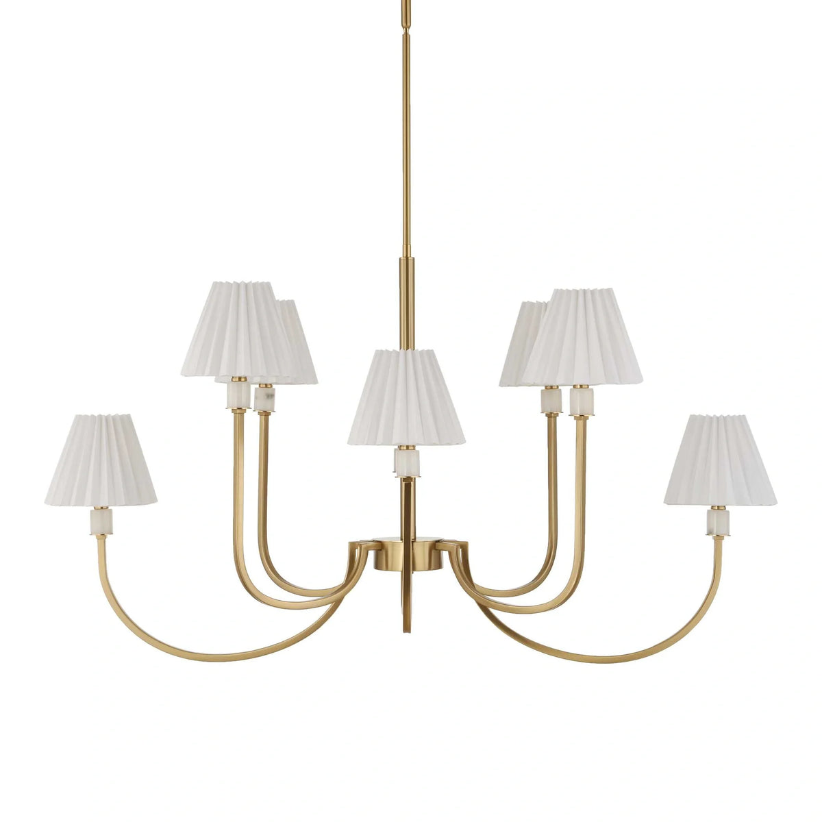 8-Light Brass Oval Chandelier