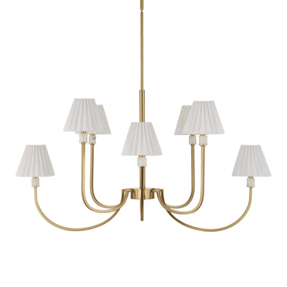 8-Light Brass Oval Chandelier