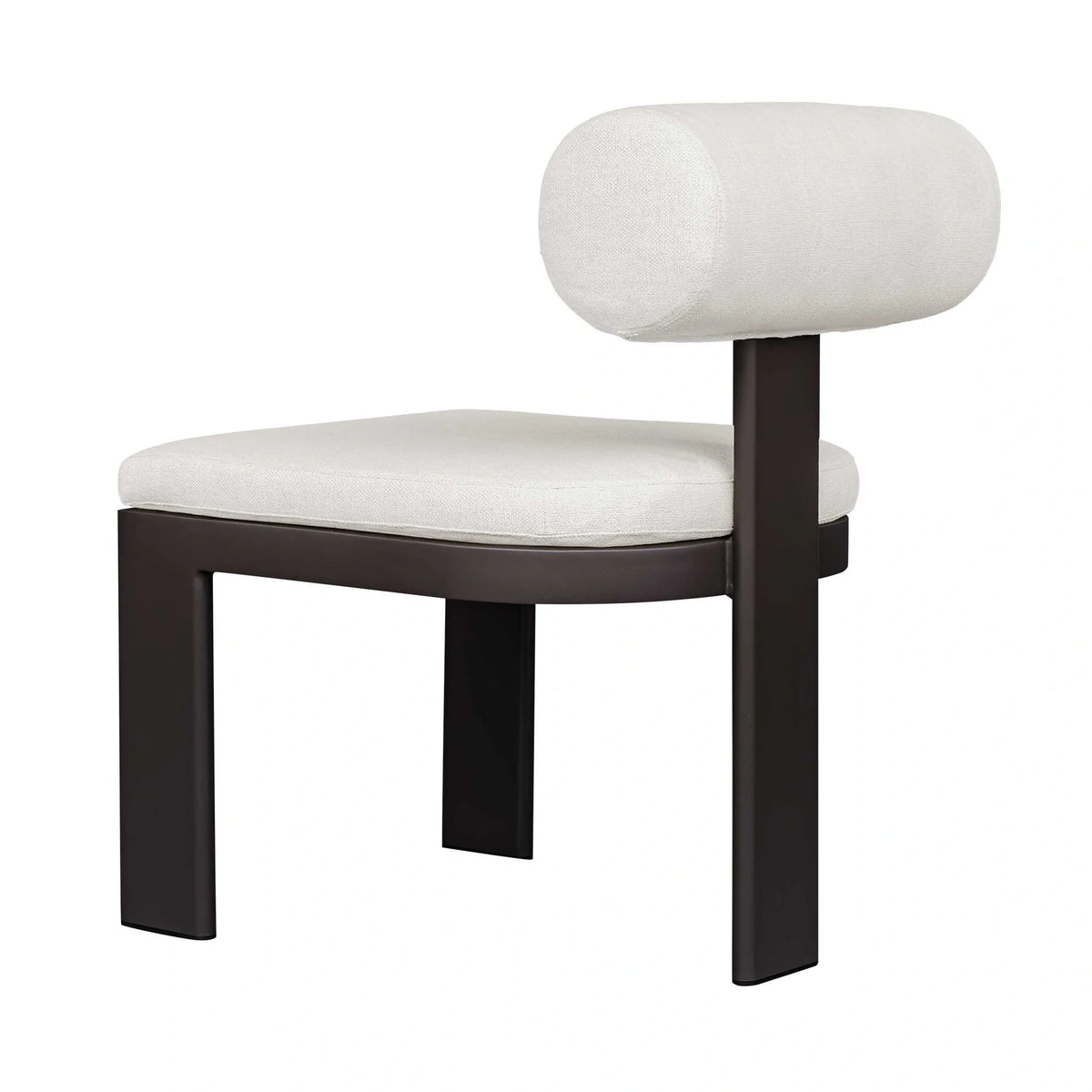 White Bolster Back Outdoor Dining Chair