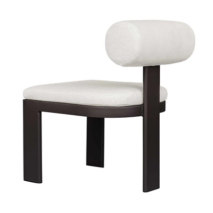 White Bolster Back Outdoor Dining Chair