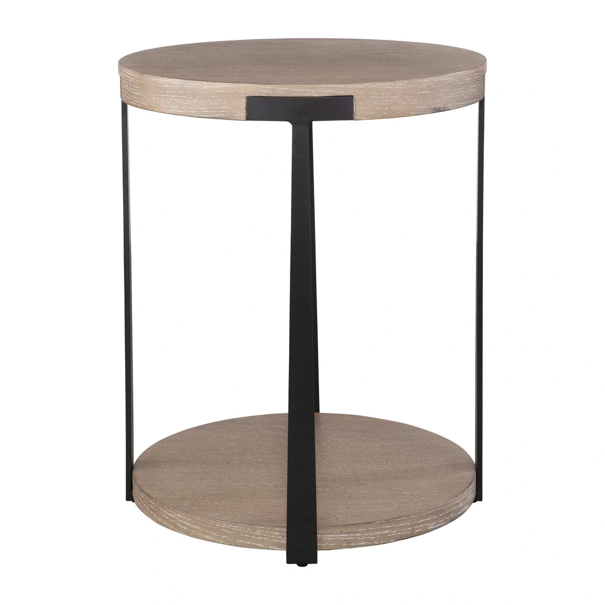 Round Coffee Oak Side Table