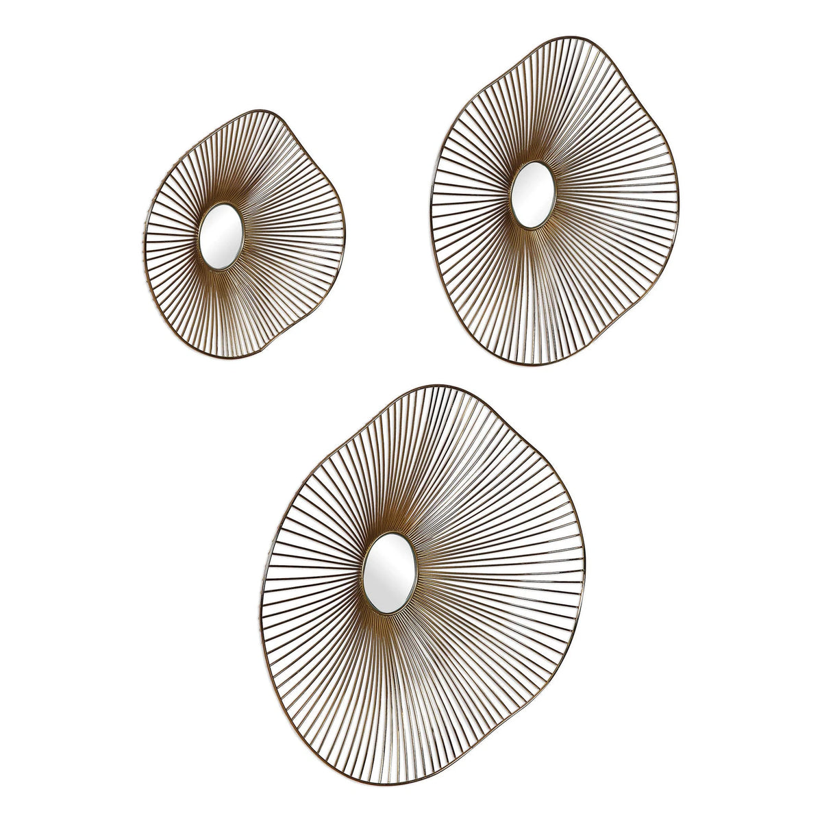 Gold Metal Wall Art Set of 3