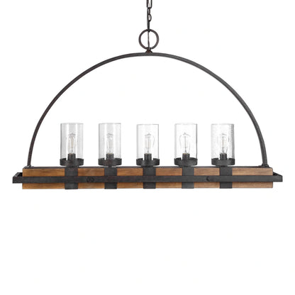 5-Light Rustic Linear Chandelier