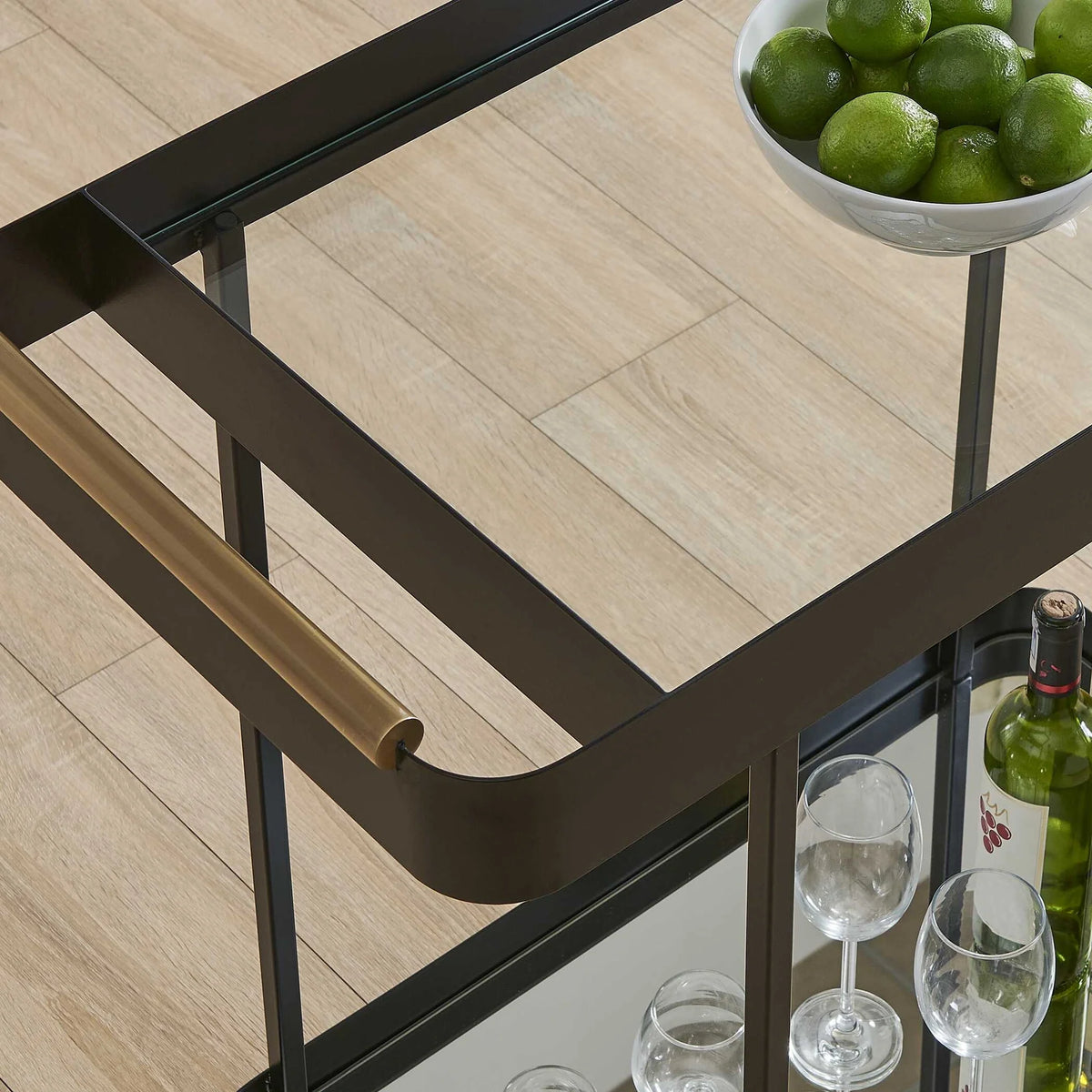 Black Iron Bar Cart