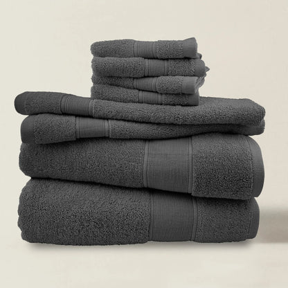 8-Piece Cotton Bath Towel Set | Anti-Bacterial Treatment | Five Colours