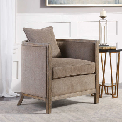 Gray Chenille Accent Chair
