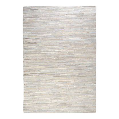 Ecru Hemp & Leather Rug