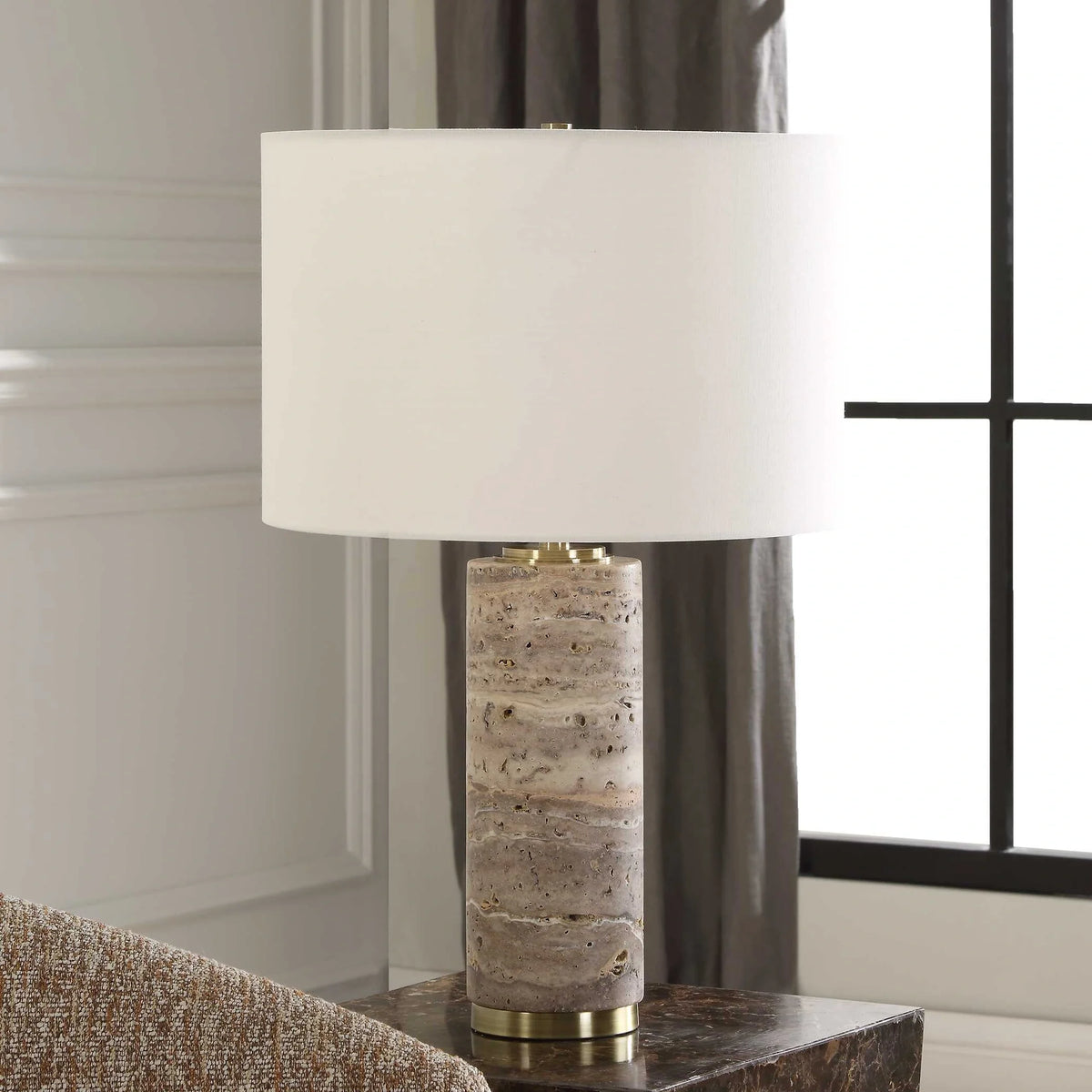 Travertine Table Lamp