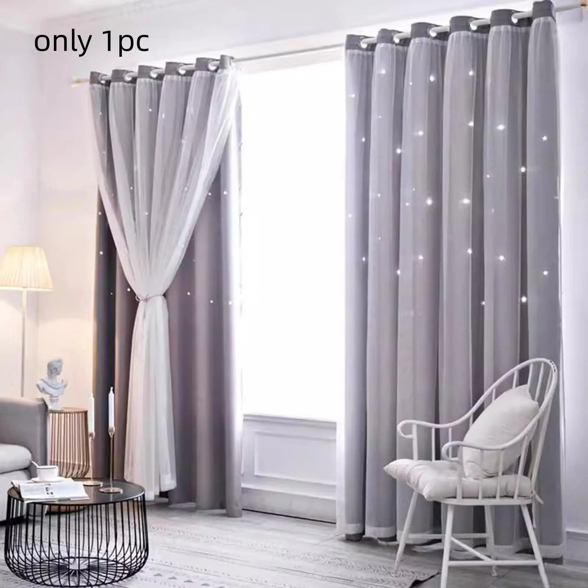Double Layer Blackout Curtains | Thermal Insulated, Pink | Wide Size Range, Set of 2