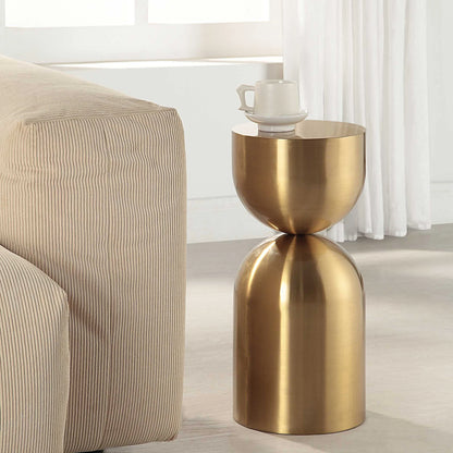 Sculptural Gold Accent Table